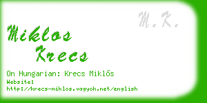 miklos krecs business card